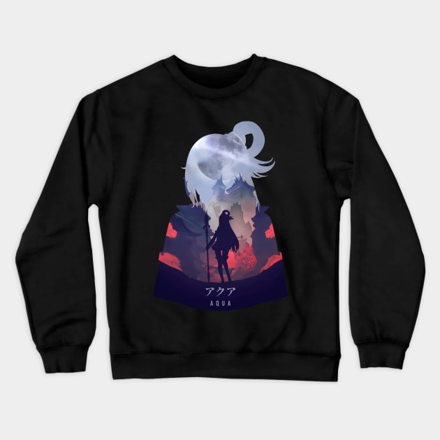 Aqua - Dark Illusion Crewneck Sweatshirt by The Artz